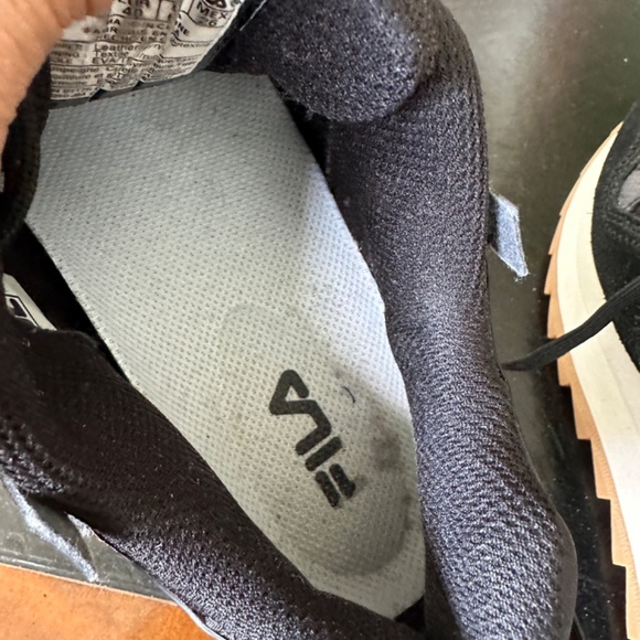 Fila Leather Sneakers Sandenal Orbit Black Size 9 Great Condition - Picture 13 of 15